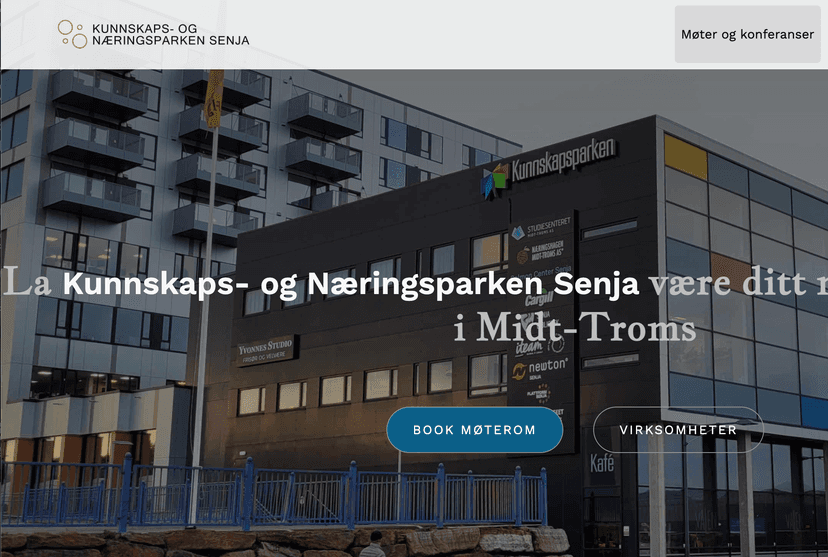 Kunnskaps- og Næringsparken Senja Website thumbnail